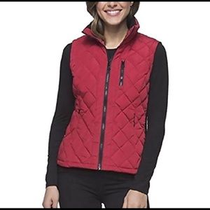 Andrew Marc Burgundy puffer vest